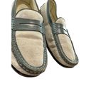 Tod's  canvas leather loafer penny oxford beige green size 9 Photo 2