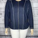 cj banks  NWT Size X 14W Blue & White Zip Front Knit Jacket Photo 1