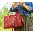 Patricia Nash  Primrose Satchel Fox Italian Nubuck Leather Purse Handbag Bag Photo 29