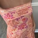 EXPRESS Vintage  pink floral sequin tube top strapless fit and flare midi dress Photo 2