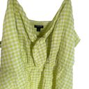 Torrid size 2 Tie front gingham peplum top white green tank Photo 1