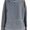 J.Crew  Navy and White Striped Cotton Hoodie Women’s size Medium Photo 1