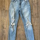 Abercrombie & Fitch  Curve Love High Rise Skinny Light Wash Distressed Jeans Photo 1