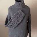 Universal Threads Universal thread Sweater mock turtleneck oversized gray crochet sleeve XS small Photo 1