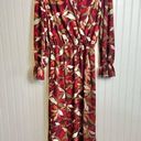 First Love  by Lovelyn Burgundy faux wrap long sleeve side slits maxi dress 1X Photo 0