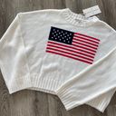 moon&madison American flag iconic crewneck pullover knit sweater medium cream NEW NWT Photo 1