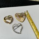 Monet Lot Of 3 Pretty Rhinestone Heart Shaped Brooch Pins 1  Photo 5