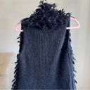 Eileen Fisher  Black Knit Mohair Vest Trim Shag Soft Fall Winter Long Vest S Photo 6