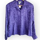 American Vintage Vintage Robbie Bee Purple Floral Silk Long Sleeve Button Down Shirt M Photo 0