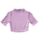 Naked Wardrobe  Ribbed Cropped Top Purple Size S Photo 2