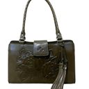 Patricia Nash  Rienzo Satchel Soft Olive Green Rose Tooled Leather Tassel Bag Photo 1