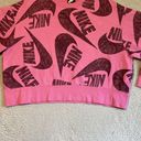 Nike  Sweatshirt Womens 2X Pink Black Crewneck Oversized Slouchy All Over Print Photo 1