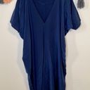 Vince  100% silk V-neck shift Draped Dress Size XS navy blue Photo 0