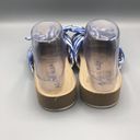 Anne Klein  Womens Slides Sandals Blue Checkered Double Strap Bow Low Heel 10 M Photo 3