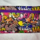 Ipsy  zip up Graffiti cosmetics bag multi colored (purple,yellow,pink,green) Photo 0