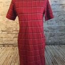 J.Jill  Red Plaid Sheath Dress Button Trim Pockets Photo 0