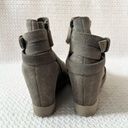 Eileen Fisher  Zest Mineral Metallic Silver Wedge Ankle Heel Strap Boots Shoes 7 Photo 6