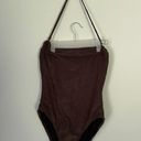 Tommy Bahama  Women’s One Piece Underwire Swimsuit Brown Velour Tropical Palmtree Photo 4