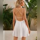 SheIn White lace bodice backless cami dress size medium Photo 2