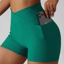 Icon Ribbed Henley Padded Bra With Matching Shorts: New W/T Green Photo 3