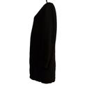 FATE. Women Large Sweater Cardigan Suede Lined Black Gray Angora wool Open Front Photo 4