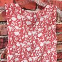 Bobeau Coral and White  Striped with Floral Print Wrap Sleeveless Blouse Photo 14