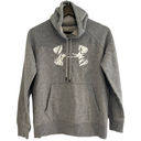 Under Armour  Womens Gray Sz XS Rival Graphic Logo Pullover Sport Hoodie Sweater Photo 2