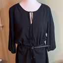 Jones New York  Collection long sleeve textured black  v-neck tie opening dress Photo 0