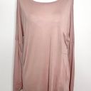 LA Made New  Long Sleeve Pocket Top Soft Modal Knit Dropped Shoulder Pink Photo 1