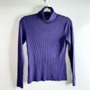 Chico's Chico’s Sweater Womens Size Small US Purple Turtleneck Silk Blend Ribbed Photo 5