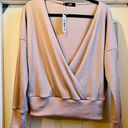 CBR NWT-  Lavender Taupe Grey Faux Wrap Sweater Photo 0