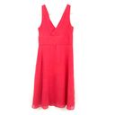 J.Crew  Sz 6 Petite Dress Pink 100% Silk Sleeveless V Neck Crossover A Line Midi Photo 1