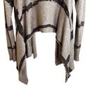 FATE. Cream and Gray Boho Long Cardigan Wrap Art Deco Wool Blend Size Med Photo 6