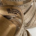 Frye Women's  Corrina stitch Taupe Leather Sling Back Wedge Sandals Sz 8.5M Photo 5
