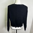 Wild Honey NEW  Dylan women's black V neck sweater w/distressed hems S oversized Photo 7