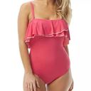 Coco reef Contours by  Pink Agate Ruffle Bandeau One Piece Swimsuit 12 36D Photo 0