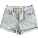 PacSun  Women’s The Shortie High Rise Jean Shorts Light Wash Blue Denim Size 27 Photo 0