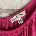 Billabong  Shirt Women Medium Cotton Pink Spaghetti Sleeve Embroidered Cami Tunic Photo 5