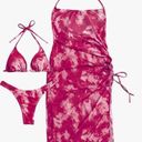 Amazon Red and white bikini set with cover up Photo 1