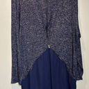 Lane Bryant  Sweater Womens 22/24 Pullover Stretch Zipper Back Blue Heather Boat Photo 0