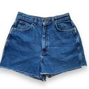 Vintage Chic Cutoff Jean Shorts Baggy Medium Wash High Waisted Mom Frayed Denim Blue Size 14 Photo 8