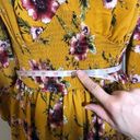 Xhilaration NWOT Gold Yellow Floral Long Sleeved Smocked Dress Photo 14