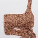 Aerie Ribbed Leopard One Shoulder wrap Bikini Top Photo 0