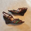 Frye  Colette Braided T-Strap Leather Sandal Wedge Size 9 Photo 1