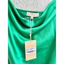 Meshki NWT  Tabitha Cowl Neck Satin Mini Slip Dress Emerald Green Women's Medium Photo 3