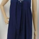 The Loft "" BLUE GEO EMBROIDERED TASSEL TRIM BOHO SWING COASTAL DRESS SZ: M NWT Photo 0