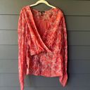 BCBGMAXAZRIA Top Womens XS Silk Hi Low Kimono Sleeve Flowy Lightweight Blouse Photo 2