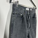 RE/DONE ReDone Sz 26 Washed Black High Rise Stove Pipe Jeans Raw Hem 100% Cotton Crop Photo 11