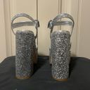 Bamboo Platform Silver Sparkly Heels Photo 2