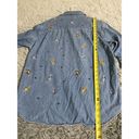 Disney The  Store Womens Denim Button Up Shirt Winnie the Pooh Piglet Blue XL Photo 6